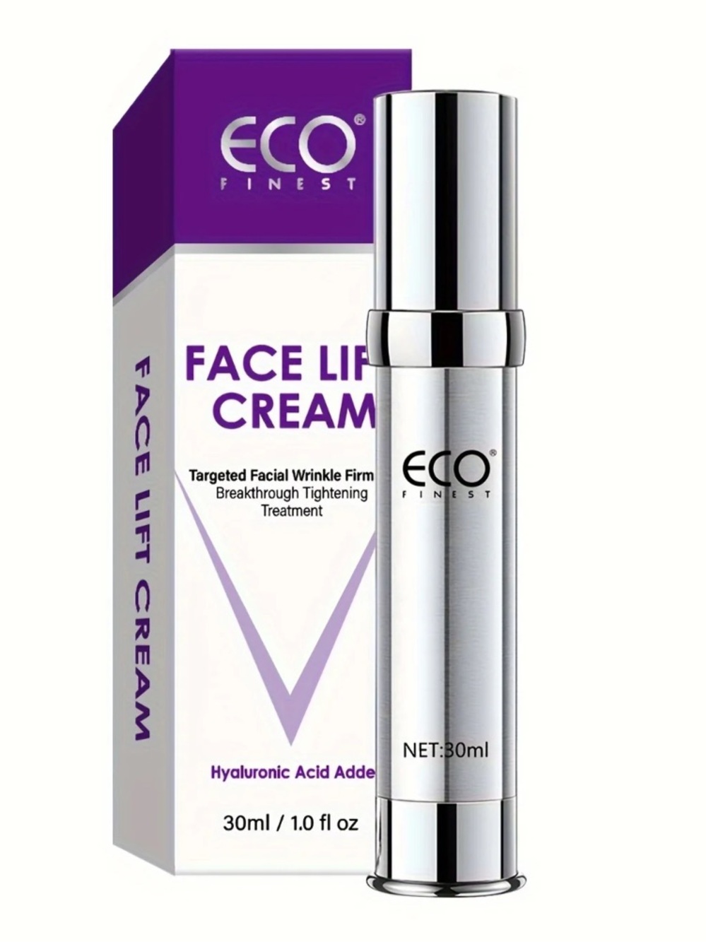 ECO Finest Face Lift Cream 30ml Hyaluronic Acid New